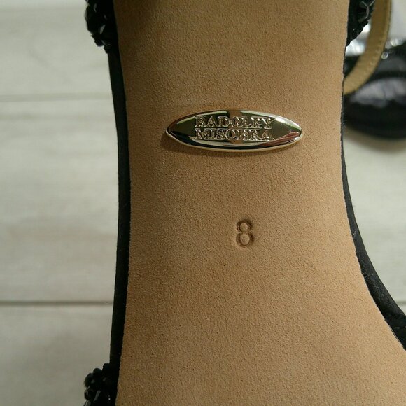 Sexy Badgley Mischka Tansy Dressy Embellished Peep Toe Stiletto Heels w bag SZ 8 - Picture 6 of 15